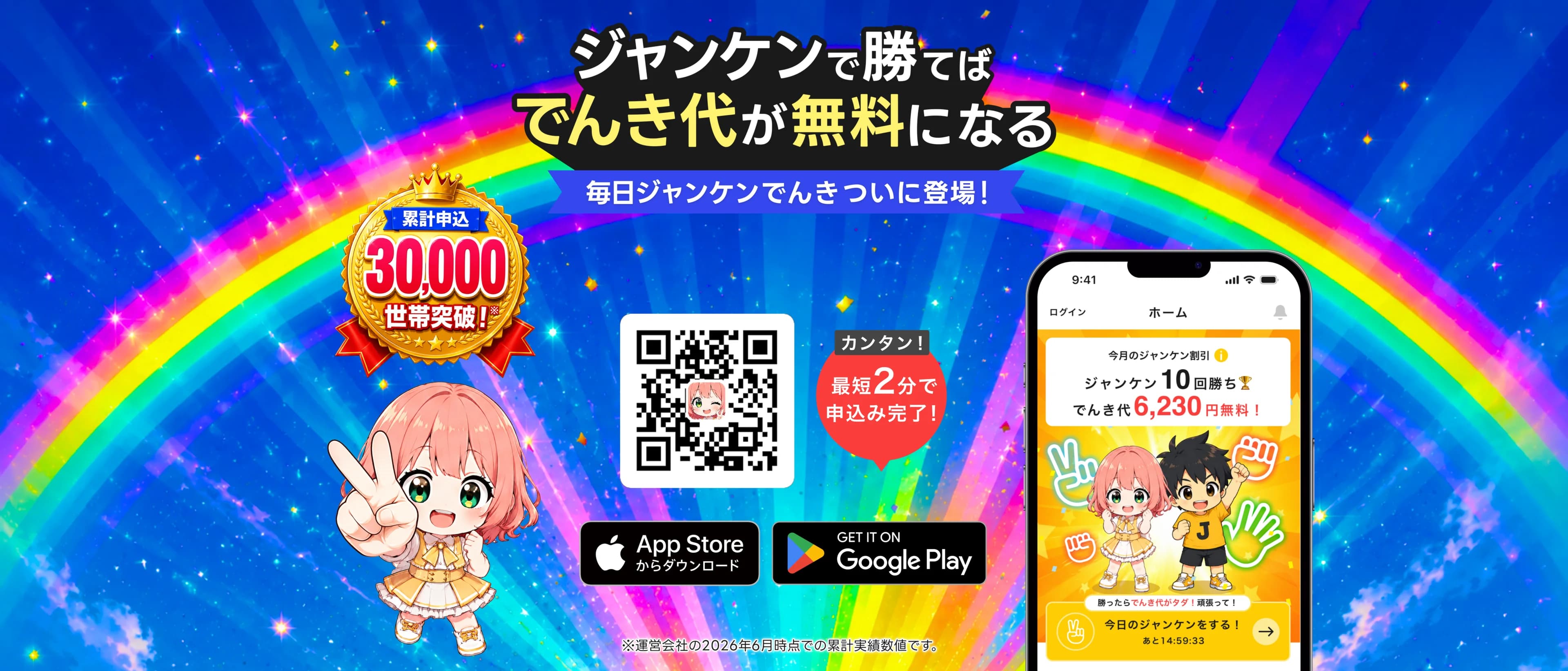 ジャンケンで勝つほどでんき代が安くなる！毎日ジャンケンでんきついに登場！
