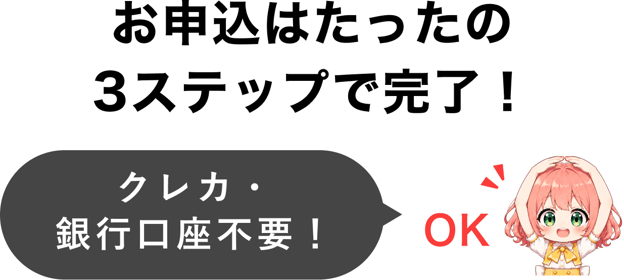 お申込はたったの3ステップで完了!